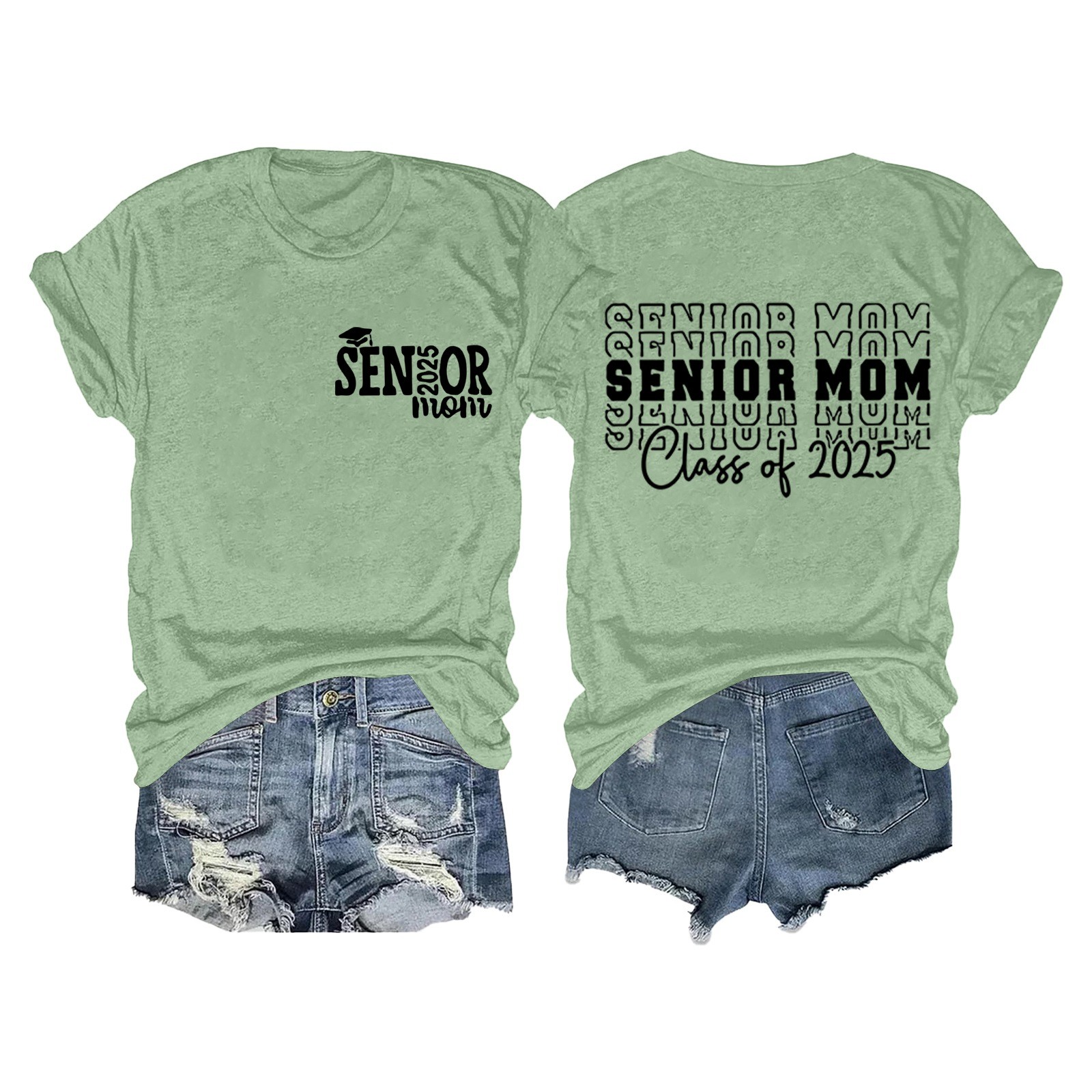 thumbnail image 4 of Camiseta de graduación para madres mayores - Promoción de 2025, poliéster-algodón, tallas S-XXL, manga corta, estampado divertido, 4 of 4